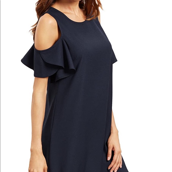 Cold Shoulder Ruffle Sleeve Dress - Picture 8 of 8